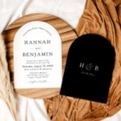 Arch Modern Zwart-wit minimalistische bruiloft Kaart