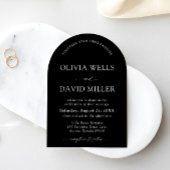 Arch Modern Zwart-wit minimalistische bruiloft Kaart