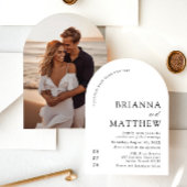 Arch Modern Zwart-wit minimalistische bruiloft Kaart