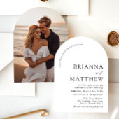 Arch Modern Zwart-wit minimalistische bruiloft Kaart