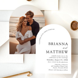 Arch Modern Zwart-wit minimalistische bruiloft Kaart