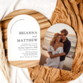 Arch Modern Zwart-wit minimalistische bruiloft Kaart