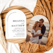 Arch Modern Zwart-wit minimalistische bruiloft Kaart