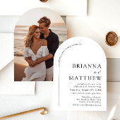 Arch Modern Zwart-wit minimalistische bruiloft Kaart