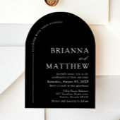 Arch Modern Zwart-wit minimalistische bruiloft Kaart