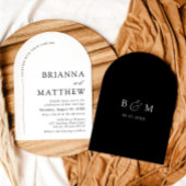 Arch Modern Zwart-wit minimalistische bruiloft Kaart