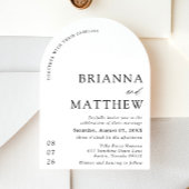 Arch Modern Zwart-wit minimalistische bruiloft Kaart