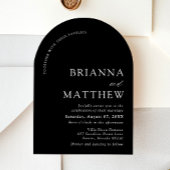 Arch Modern Zwart-wit minimalistische bruiloft Kaart