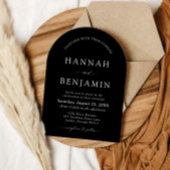 Arch Modern Zwart-wit minimalistische bruiloft Kaart