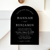 Arch Modern Zwart-wit minimalistische bruiloft Kaart