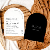 Arch Modern Zwart-wit minimalistische bruiloft Kaart