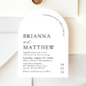 Arch Modern Zwart-wit minimalistische bruiloft Kaart