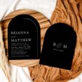 Arch Modern Zwart-wit minimalistische bruiloft Kaart