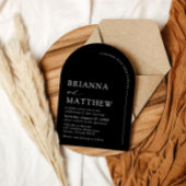 Arch Modern Zwart-wit minimalistische bruiloft Kaart