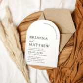 Arch Modern Zwart-wit minimalistische bruiloft Kaart