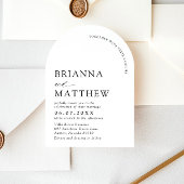 Arch Modern Zwart-wit minimalistische bruiloft Kaart