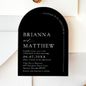 Arch Modern Zwart-wit minimalistische bruiloft Kaart