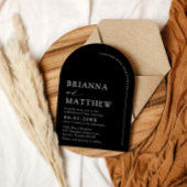 Arch Modern Zwart-wit minimalistische bruiloft Kaart