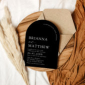 Arch Modern Zwart-wit minimalistische bruiloft Kaart