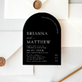 Arch Modern Zwart-wit minimalistische bruiloft Kaart