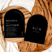 Arch Modern Zwart-wit minimalistische bruiloft Kaart