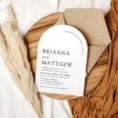 Arch Modern Zwart-wit minimalistische bruiloft Kaart