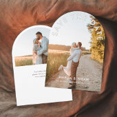 Arch Moderne foto bruiloft Bewaar de datum Kaart