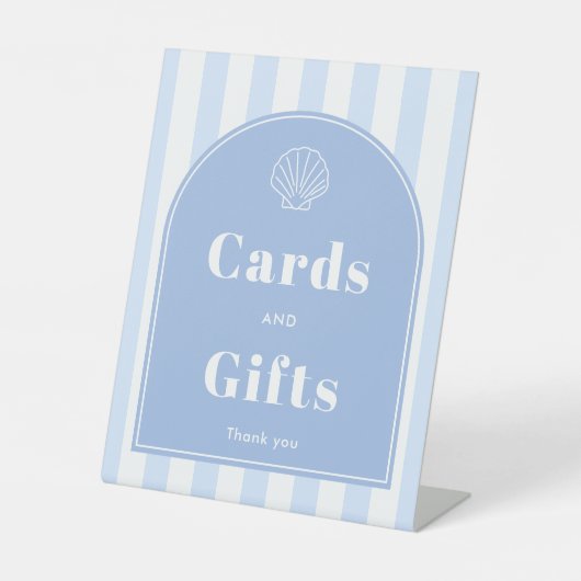 Arch Moderne Kust Bruidsfeest Kaarten En Cadeaus Reclamebord Met Voetstuk (Voorkant)