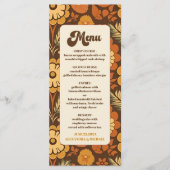 Arch Moderne Retro 70s Bloemige Bruiloft Menu (Voorkant)