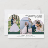 Arch Multi Foto Elegante Kalligrafie Smaragd Groen Bedankkaart (Achterkant)