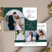 Arch Multi Foto Elegante Kalligrafie Smaragd Groen Bedankkaart