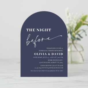 Arch Navy Blue de nacht voor het repetitiediner Kaart