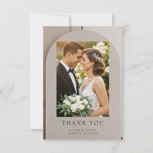 Arch Neutral Luxe Wedding  Bedankkaart (Voorkant)