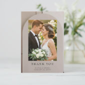 Arch Neutral Luxe Wedding  Bedankkaart (Staand voorkant)