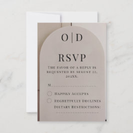 Arch Neutral Luxe Wedding  RSVP Kaartje
