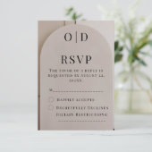 Arch Neutral Luxe Wedding  RSVP Kaartje (Staand voorkant)