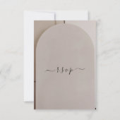 Arch Neutral Luxe Wedding  RSVP Kaartje (Achterkant)