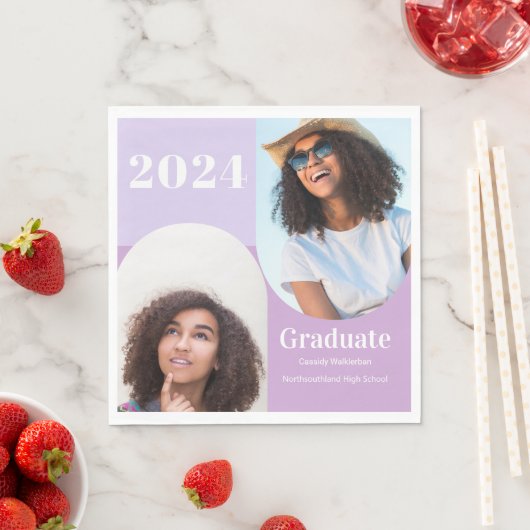 Arch Paars Two Photo Afstuderen Servet (Insitu)