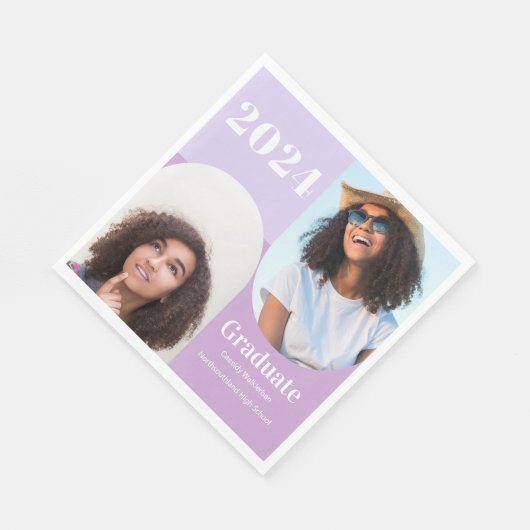 Arch Paars Two Photo Afstuderen Servet (Hoek)