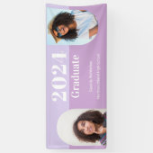 Arch Paars Two Photo Afstuderen Spandoek (Verticaal)
