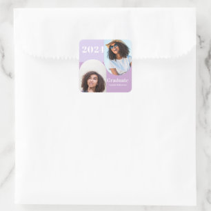 Arch Paars Two Photo Afstuderen Vierkante Sticker