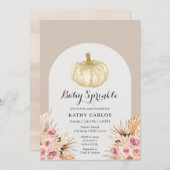 Arch Pampas Grass White Pumpkin Baby Sprinkle  Kaart (Voorkant / Achterkant)