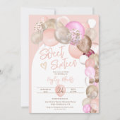 Arch pastel Boho glitter ballonnen roze Sweet 16 Kaart (Voorkant)