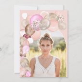 Arch pastel Boho glitter ballonnen roze Sweet 16 Kaart (Achterkant)