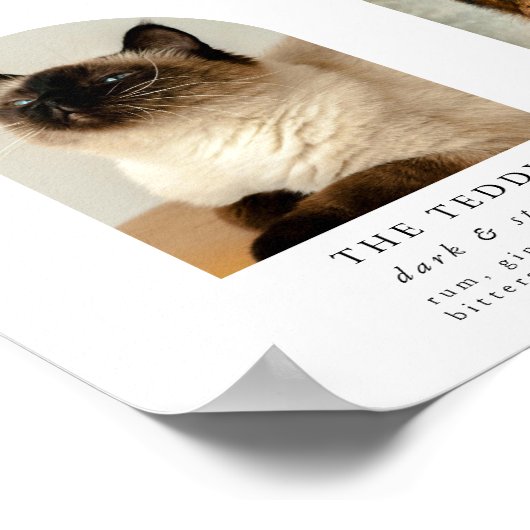 Arch Pet Foto Handtekening Drinken Trouwbar Teken Poster (Hoek)