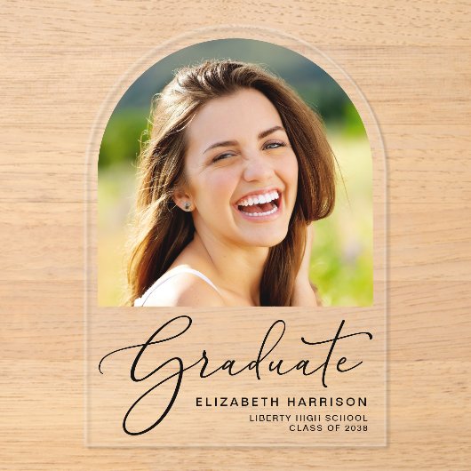 Arch Photo Afstuderen Acryl Aankondiging (Voorkant)