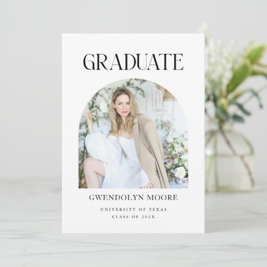 Arch Photo Afstuderen Announcement Kaart Party (Staand voorkant)