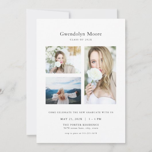 Arch Photo Afstuderen Announcement Kaart Party (Achterkant)