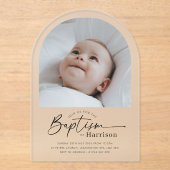 Arch Photo Baptism Invitation Acryl Uitnodigingen (Voorkant)