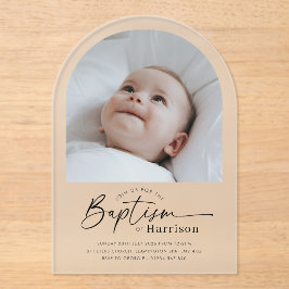 Arch Photo Baptism Invitation Acryl Uitnodigingen
